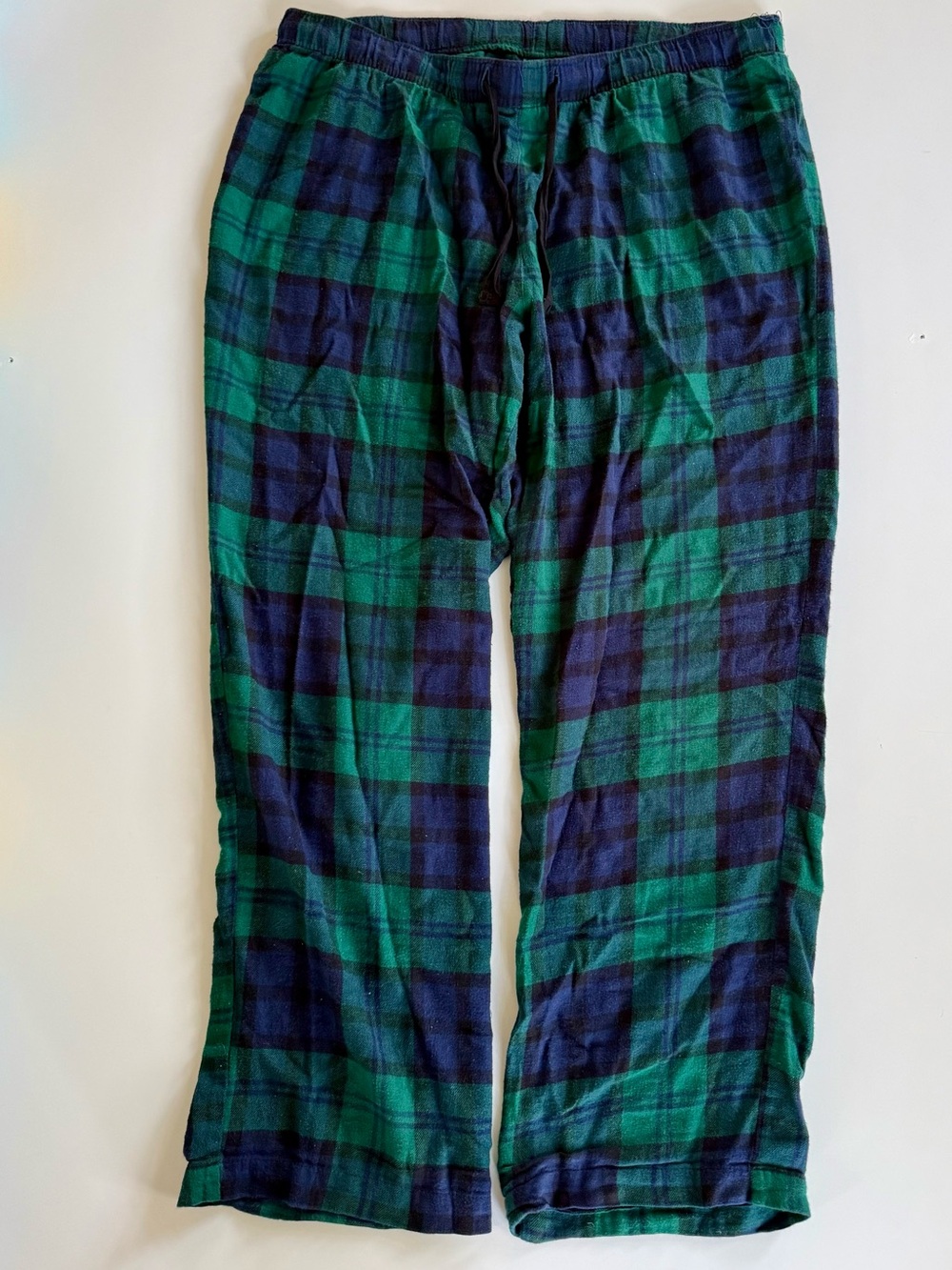 Men's Green and Navy Plaid Pajama Pants